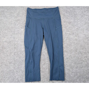 Lululemon Fast & Free Leggings Womens 6 Crop Blue Pockets Athletic Running Gym